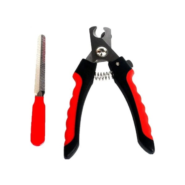 Red Pet Nail Clippers with Safety Guard for Safe and Easy Trimming for Dogs and Cats