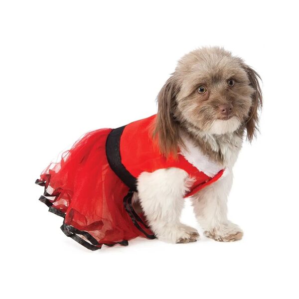 Red Tulle Skirt with Black Trim Christmas Dog Costume Medium