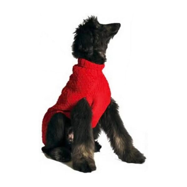 Red Wool Cable Dog Sweater for Small Breed Dogs XS