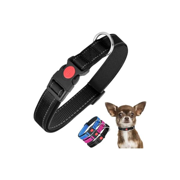 Reflective Adjustable Nylon Dog Collar for Medium to Large Breed Dogs