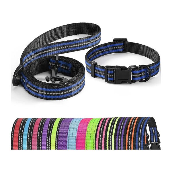 Reflective Adjustable Small Dog Leash Collar Set