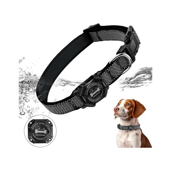 Reflective AirTag Dog Collar with Adjustable Size for Small to Large Breed Dogs