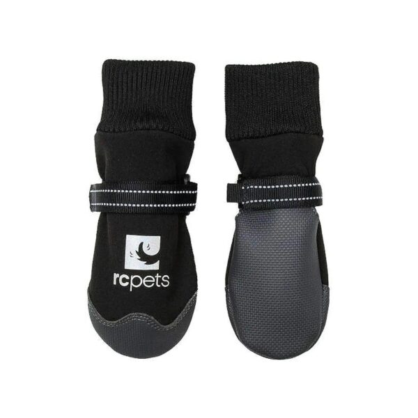 Reflective Dog Booties for Small Paws Water Resistant Paw Protection Black