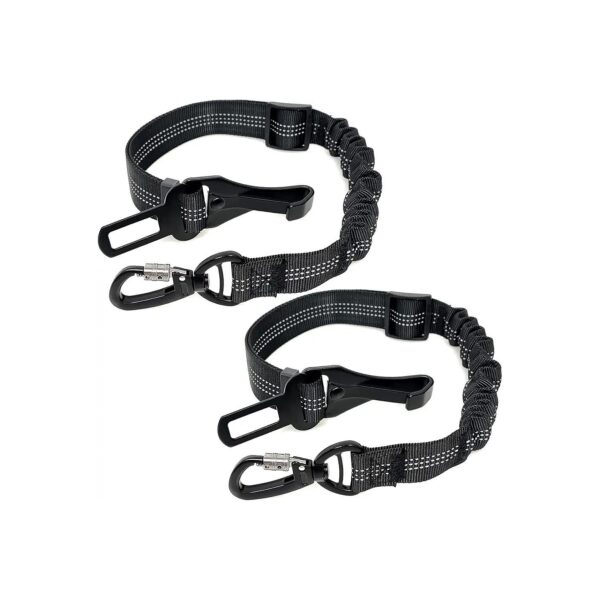 Reflective Dog Car Seat Belt 2PCS Adjustable Heavy Duty Nylon Webbing Tether