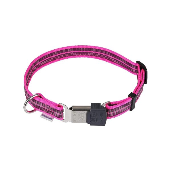 Reflective Dog Collar for Medium Larger Canines with Adjustable Fit and ClickLock Buckle