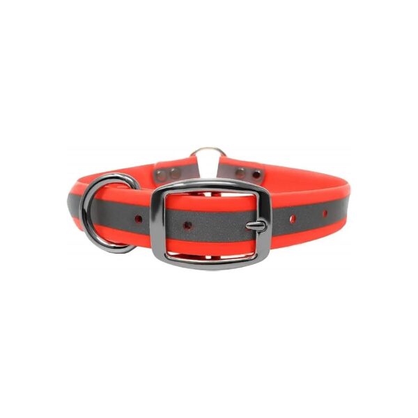 Reflective Dog Collar with Adjustable Size and Orange Color for Small to Large Breed Dogs