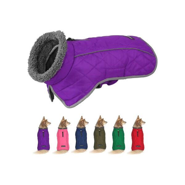 Reflective Dog Winter Coat for Small Dogs, Adjustable Velcro and Soft Fleece Lining