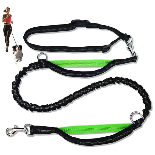 Reflective Hands Free Dog Leash for Large Breed Dogs with Adjustable Waist Belt