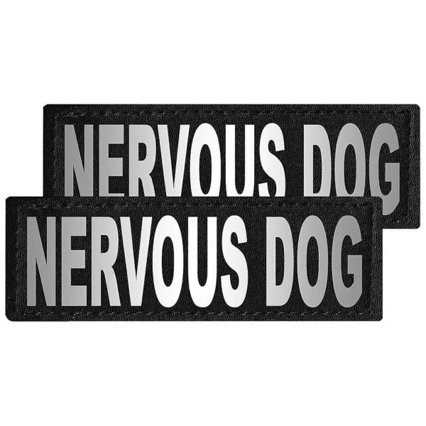 Reflective Printed ID Patches for Nervous Dog Vest Harness Collar or Leash Size C