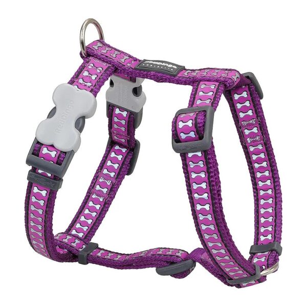 Reflective Purple Dog Harness for Small Dogs with Buckle Closure