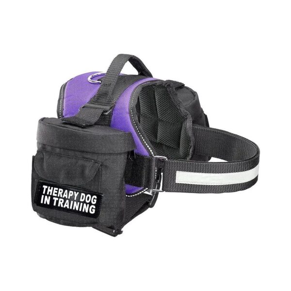 Reflective Therapy Dog Harness with Removable Saddle Bags and Adjustable Straps