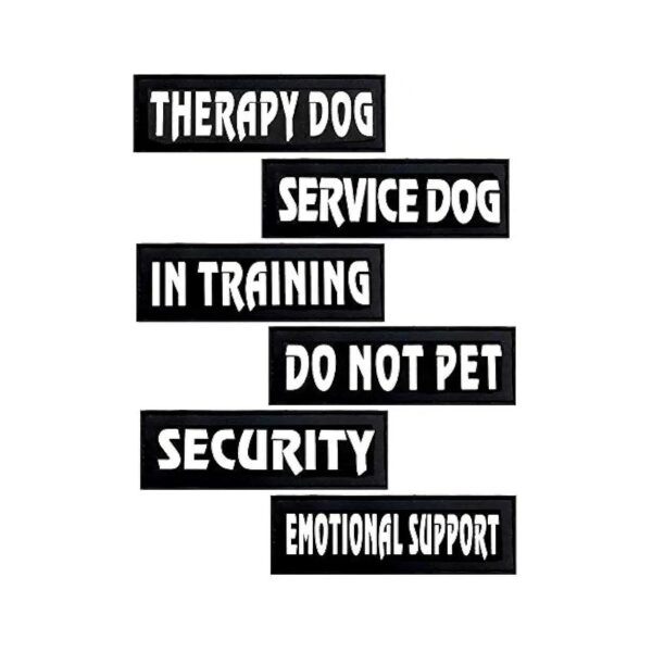 Reflective Therapy Dog Patches with Leather Hook Backing for Outdoor Visibility