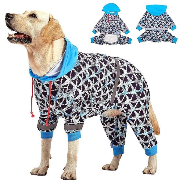 Reflective and Stretchy Shirt for Large Breed Dogs with Wound Care and Anxiety Relief