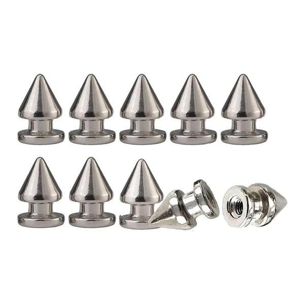 Replacement Metal Spikes for Luxury Leather Spike Dog Collar in Silver Color Pack of 10