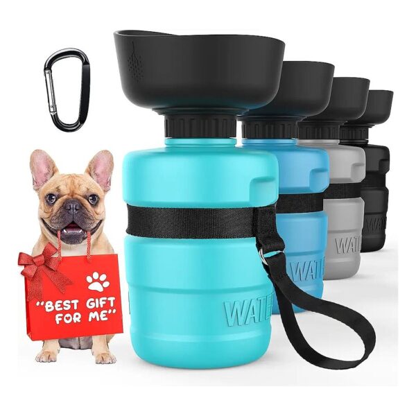 Reusable Dog Water Bottle with Collapsible Bowl for Hiking and Walking Pals