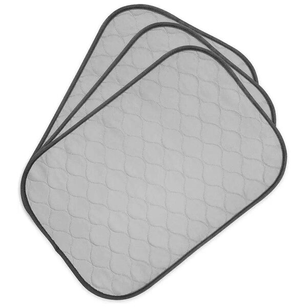 Reusable Grey Pet Pads for Crate or Training with Waterproof Bottom