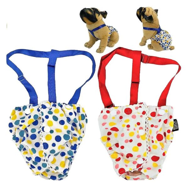 Reusable Washable Female Dog Diapers with Soft Cotton, Small Breeds, 16-18 Inch Waist