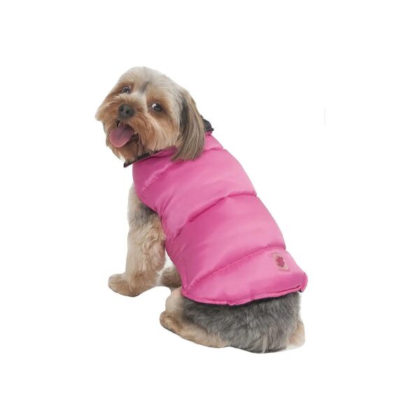 Reversible Pink Dog Coat for Large Breeds with Velcro Neck and Belly