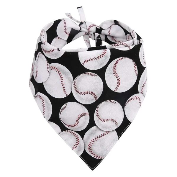 Reversible Triangle Bibs Scarf Accessories Baseball Print for Medium to Large Dogs