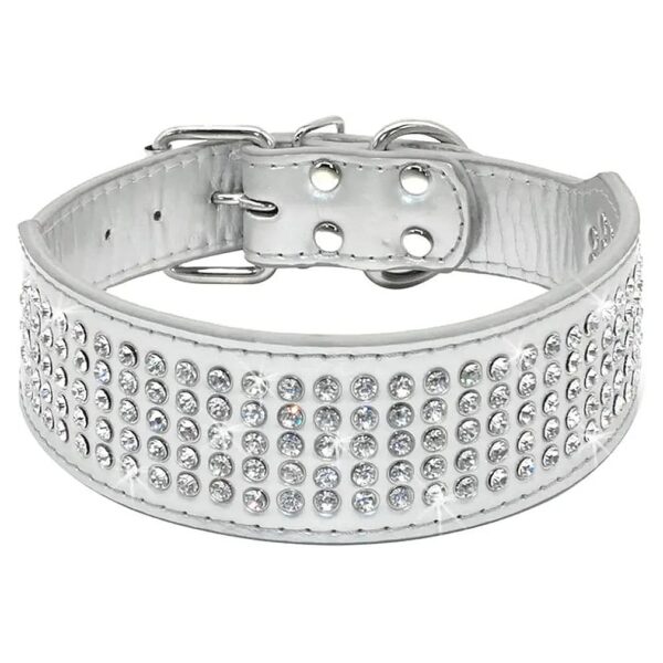 Rhinestone Dog Collar with Full Sparkling Crystal Diamonds for Medium Large Dogs