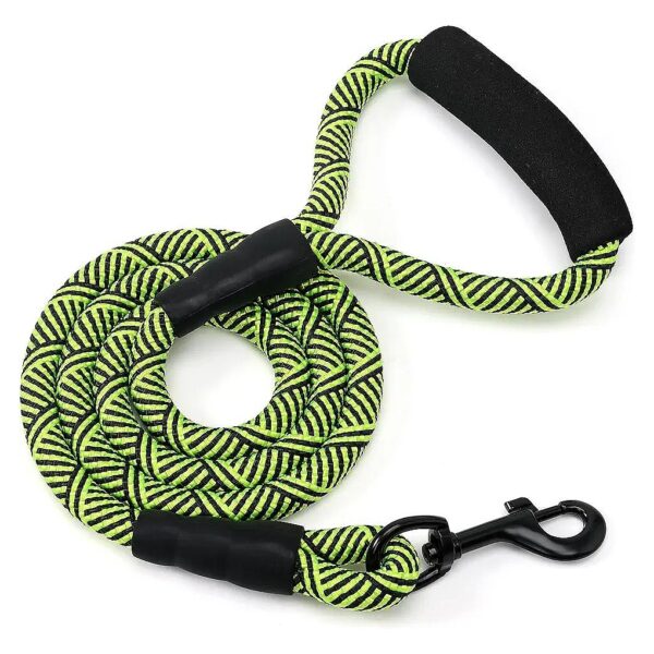 Rhinestone Dog Leash, 4 Foot, Lime Green, with Padded Comfortable Handle