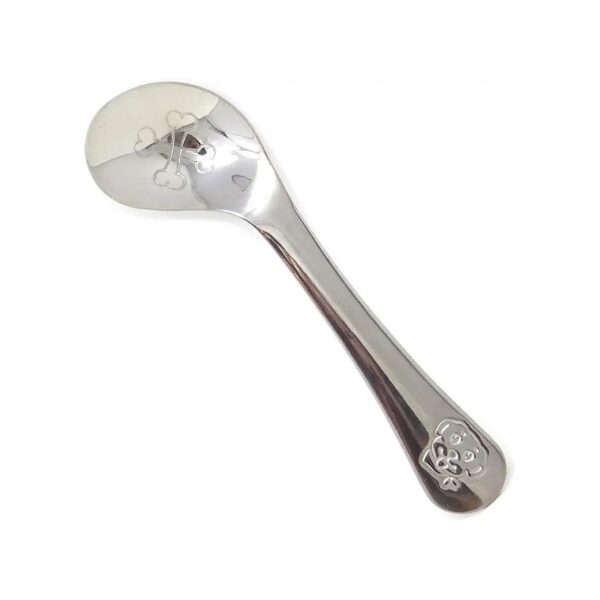 Right Hand Stainless Steel Spoon with Thickened Edge, Curved Spoon for Self Feeding