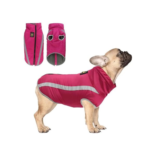 Rose Red Waterproof Pet Coat Windproof Reversible Dog Vest Medium Large Dogs X-Large Size