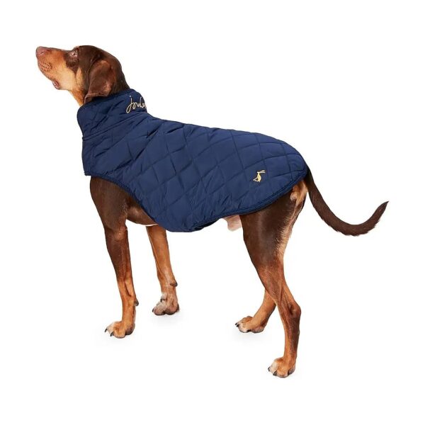 Rosewood Navy Blue Diamond Quilted Dog Coat for Extra Large Breeds