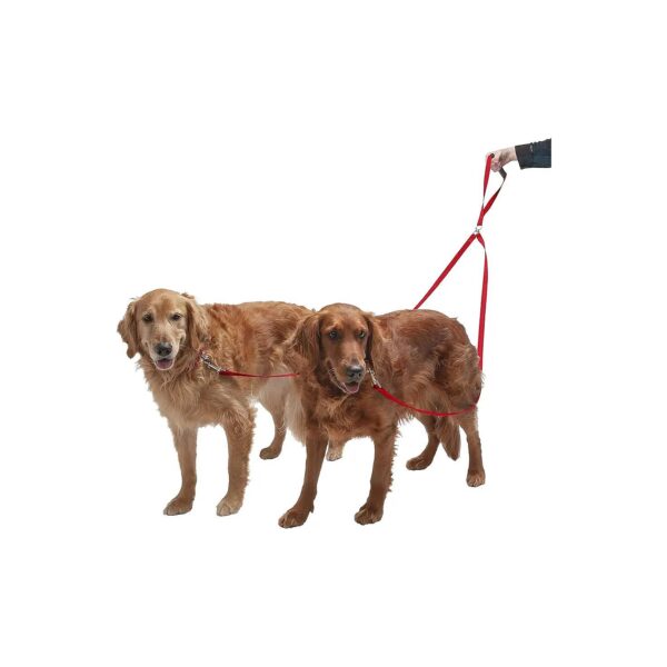 Ruby Red Dual Dog Leash in One Size for Easy, Tangle-Free Walking