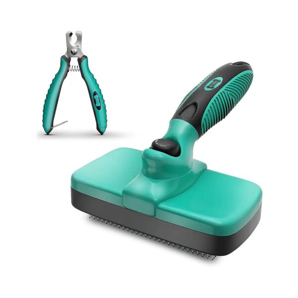 Ruff 'N Ruffus Slicker Brush and Pet Nail Clippers for Easy and Efficient Pet Grooming