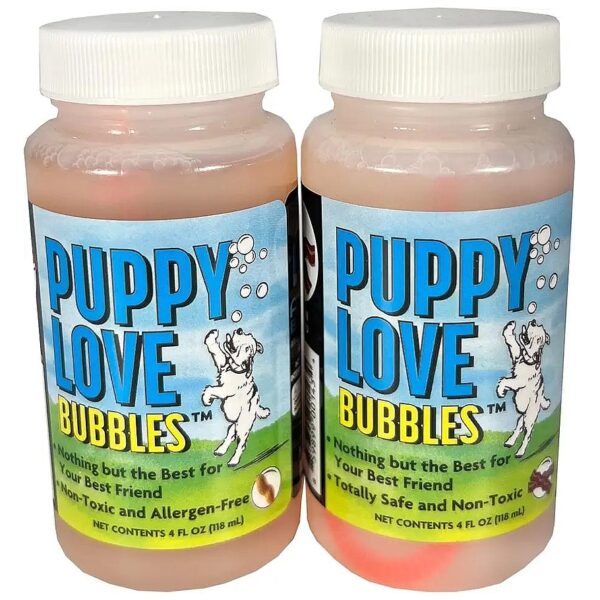 Safe Peanut Butter and Bacon Scented Bubbles for Dogs 4oz 2-Pack