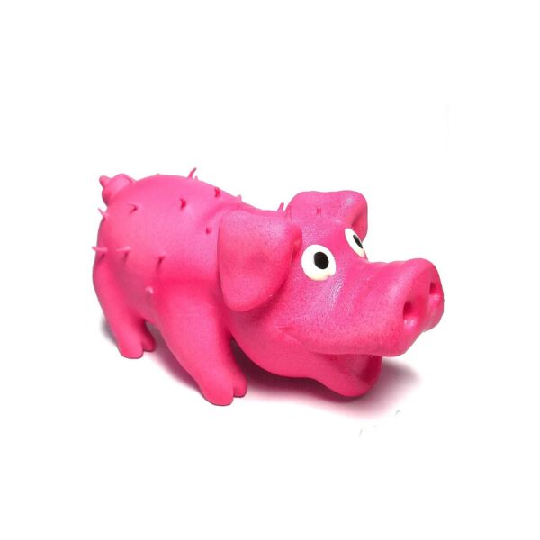 Safe Soft Latex Squeaky Toy Mini Pig Pink 9 Inches for Small Breed Dogs