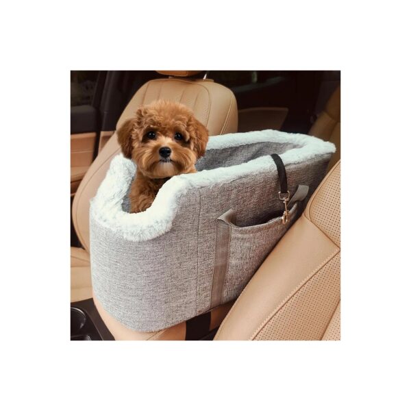 Safe and Comfortable Center Console Dog Car Seat for Small Dogs and Cats Up to 10lbs