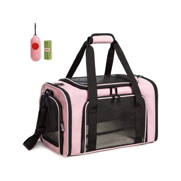 Safe and Comfortable Travel Cat Carrier for Small Medium Cats Dogs Puppies up to 15 Lbs