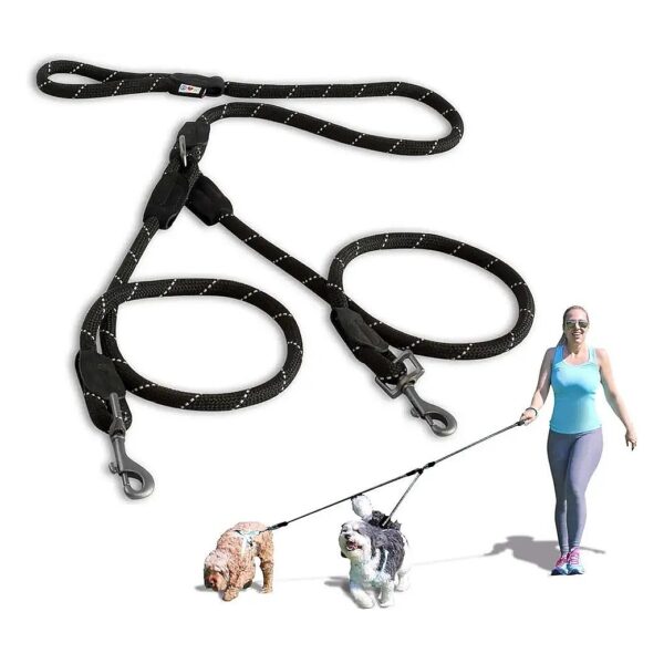 Safe and Comfortable Walking with 6ft Dual Leash for Two Dogs