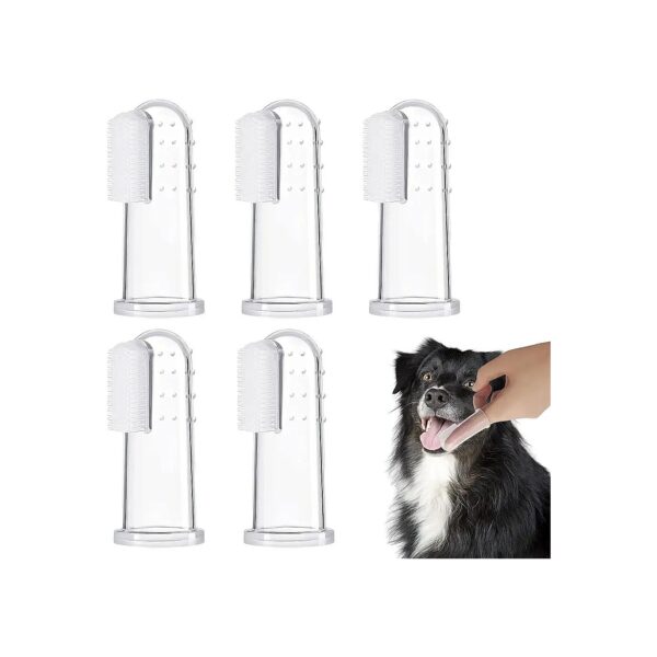 Safe and Durable Finger Toothbrush Kit for Dogs Cats and Small Pets with 16 Particles