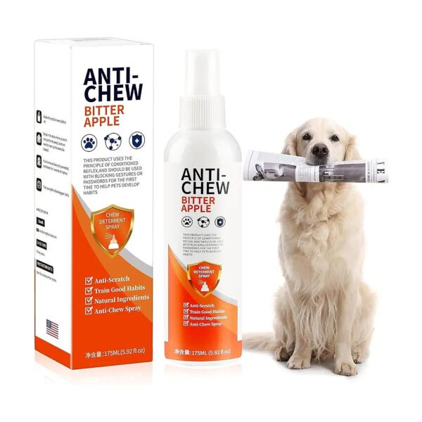 Safe and Gentle Bitter Apple Spray for Dogs from Chewing and Licking