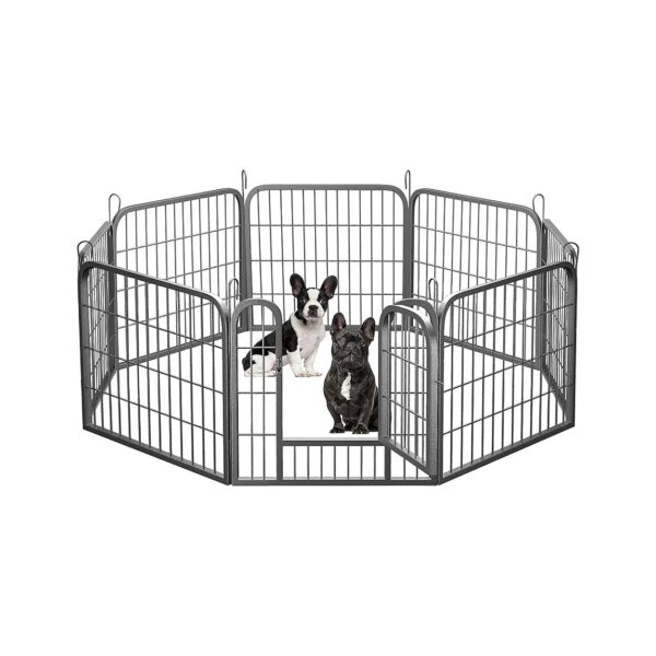 Safe and Secure Heavy Duty Metal Pet Playpen 8 Panels for Small Medium Dogs Rabbits Cats