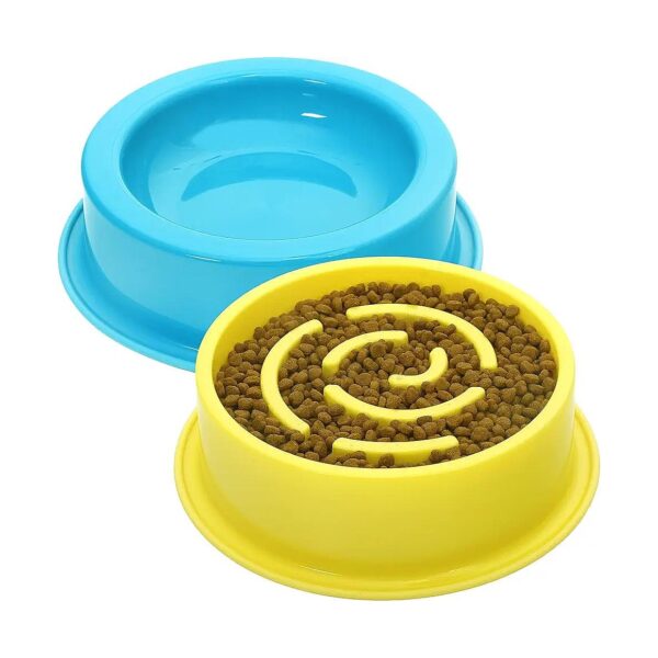 Safe and Sturdy Plastic Dog Slow Feeder Bowls for Small and Medium Breeds