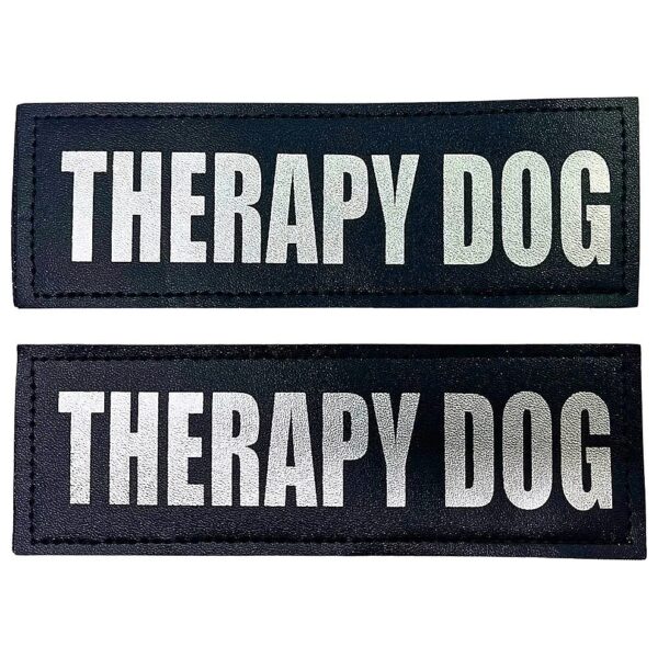 Safe and Visible Reflective Therapy Dog Patches with Hook Backing for Nighttime Use Large