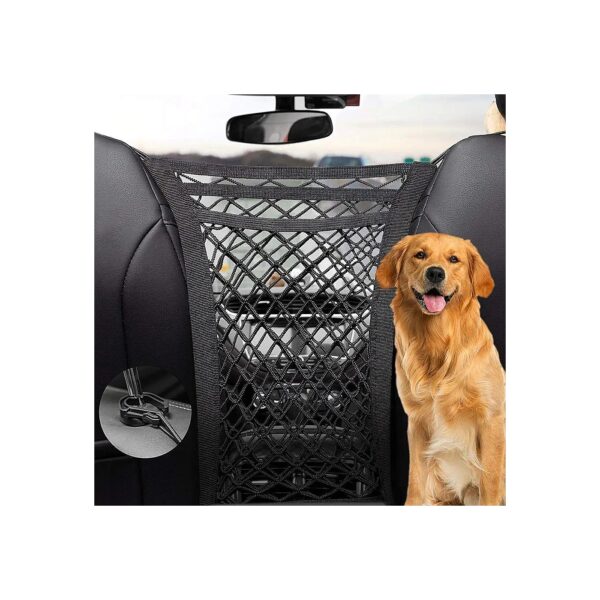 Safety Car Mesh Organizer with Adjustable Pet Barrier for SUVs, Cars, and Jeep