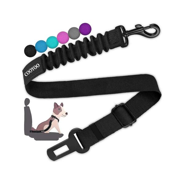 Safety Dog Car Seat Belt for Car Adjustable Nylon Pet Safety Harness Heavy Duty Buffer