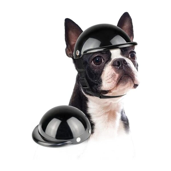 Safety Pet Helmet for Small Dogs Cats Black Motorcycle Cycling Helmet Hat