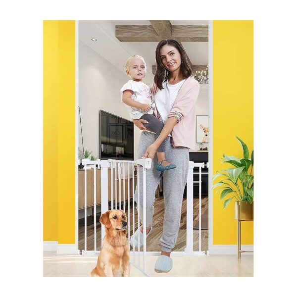 Safety Walk-Through Baby Gate for Stairs and Doorways Adjustable Width 30-5 Inches