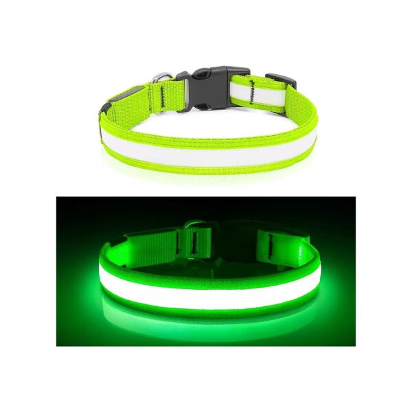 Safety and Comfort LED Lighted Dog Collar for Small Size Dogs with Nylon Material