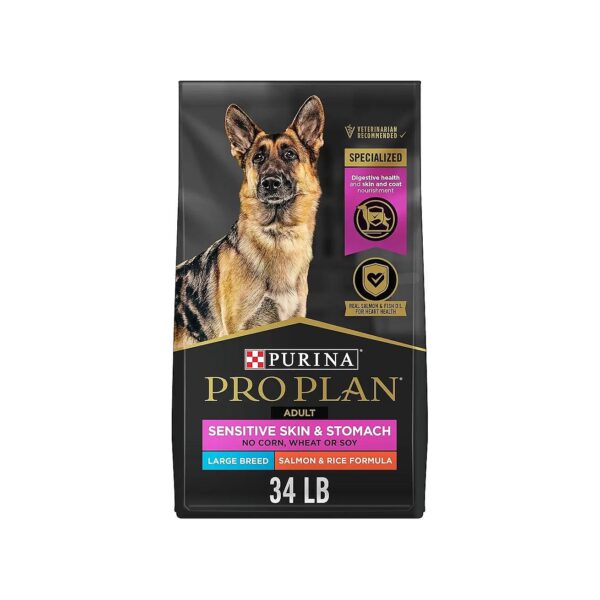 Salmon and Rice Formula Dog Food for Large Breeds with Sensitive Skin and Stomach