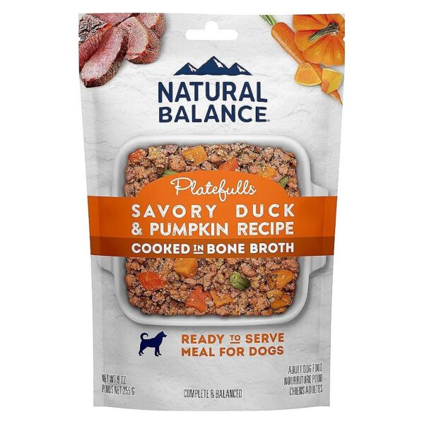 Savory Duck and Pumpkin Recipe Cooked in Bone Broth Wet Dog Food for Adult Dogs