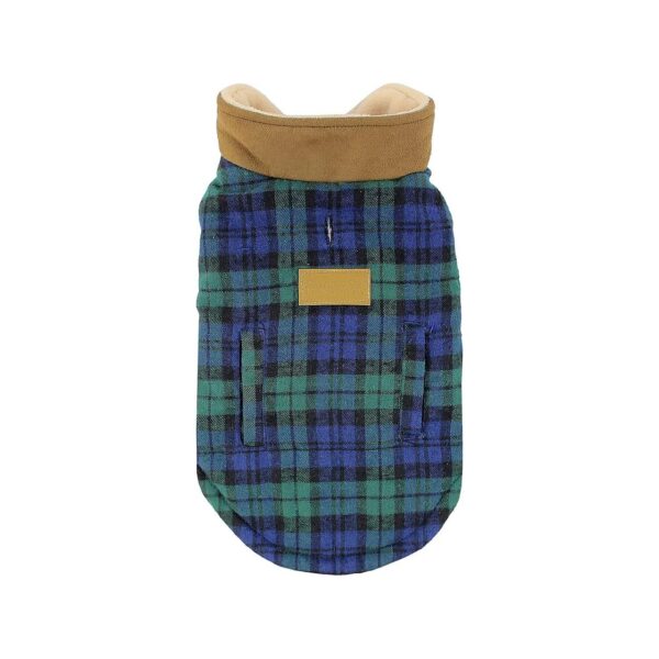 Scottish Green Plaid Dog Vest Coat Warm and Cozy Fleece Sweater Perfect for Christmas