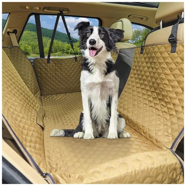 Scratch-Resistant Car Seat Protector for Pets with Mesh Window