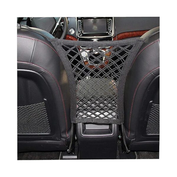 Seat Mesh Obstacle Vehicle Travel 1 Layer Car Net Organizer with Adjustable Hooks